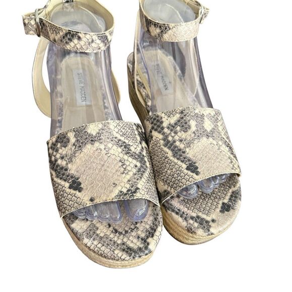 Women's Steve Madden Weaver Snakeskin Print Wedge Platform Sandals Size 8 - Picture 5 of 5